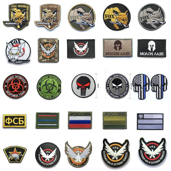 Atacado bordado / pvc militar kgb patch patches tático distintivo exército para chapéu e mochila de roupas com hookloop