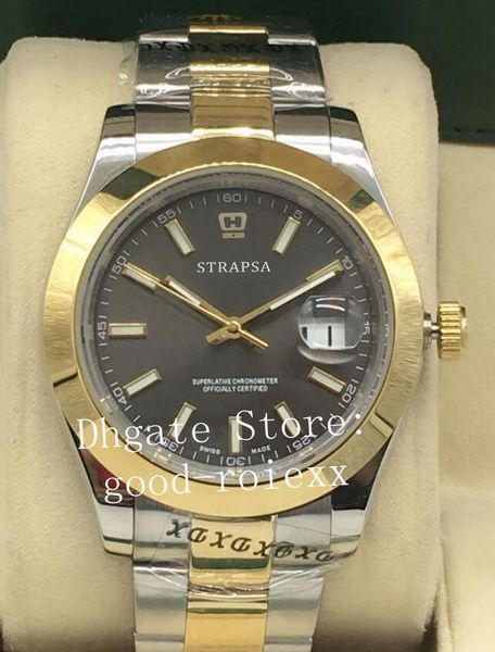 

luxury men's watch asia automatic 2813 movement watches gray 18k gold steel 126303 date 126333 oyster 126331 perpetual 126301 wristwatc, Slivery;brown