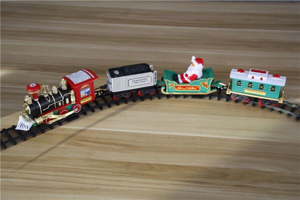 

children lights and sounds train car toy set christmas railway tracks toys for kids boy toy xmas train gift home decoration