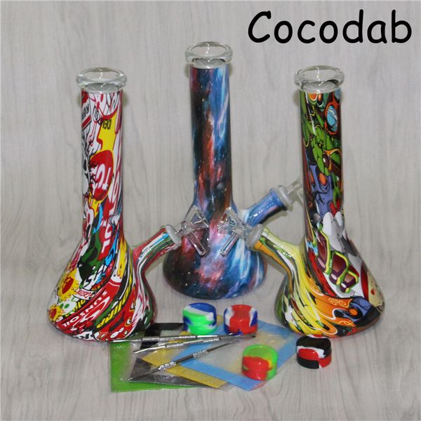 Bong in vetro da 10,5 pollici Beaker Bong Tubi per acqua fumanti con 14 mm femmina Giunto ciotola in vetro Narghilè strumenti dabber