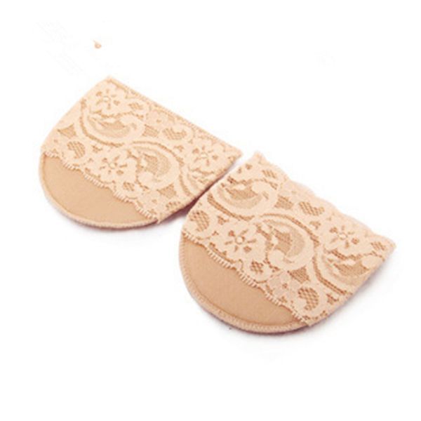 

1pairs women lace forefoot insoles invisible high heeled shoes slip resistant half yard pads non slip t-shape cushion shoe pads, Black;white