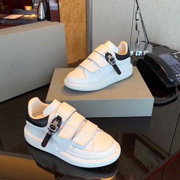 

high-quality casual shoes for men and women couples designer luxury 2019 new white shoes luminous original silk leather double rubber sole, Black