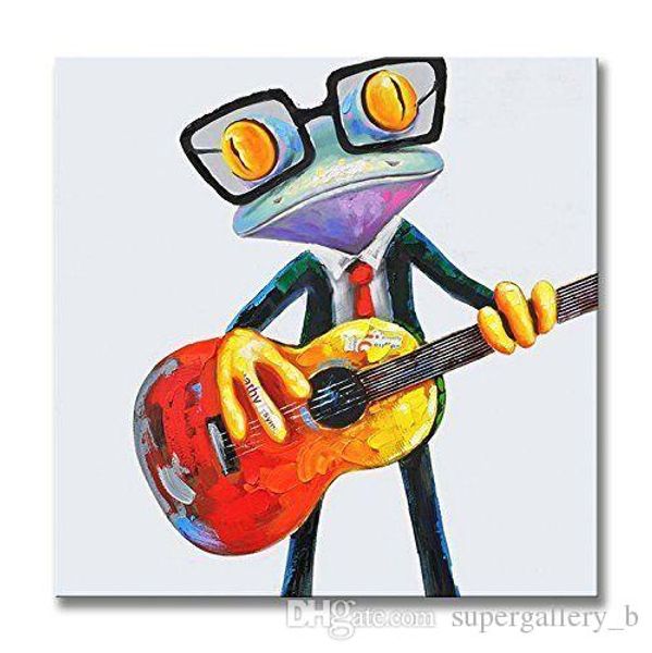 

modern abstract animal happy frog handpainted & hd printed wall art oil painting,home decor on canvas multi sizes a58