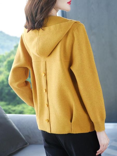 

autumn and winter short coat sweater women's dress new style versatile 2020 spring women's knitted cardigan with cap, White
