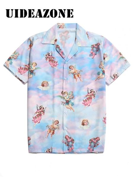 

2020 summer vocation beach hawaiian shirt men shirt short sleeves turn down collar male mens lemon 3d clothing, White;black