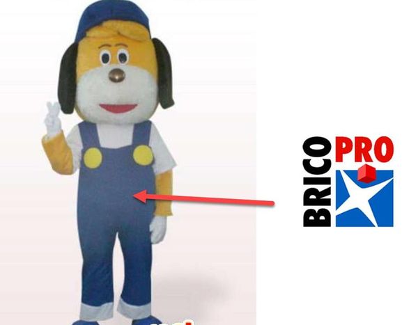 Personalizado recém amarelo filhote de cachorro traje da mascote tamanho adulto adicionar um logotipo frete grátis