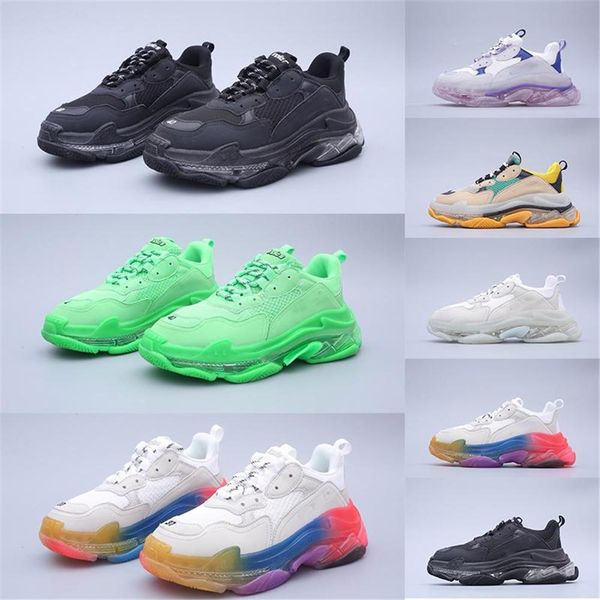 

2020 triple-s walking shoes luxury shoes chaussures triple s 17fw sneakers for men women clunky sneaker 35-45, Black