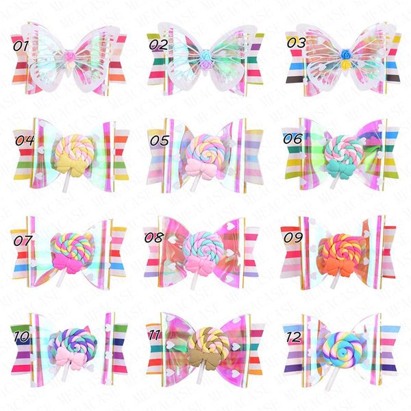 

girls rainbow lollipop cute children hairpin gradient hair clips accessories for kids hair ornament barrettes hairclip headdress d62802, Slivery;white