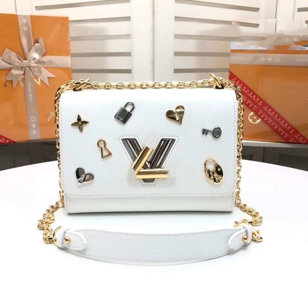

2019 explo ion houlder bag with gold and ilver two tone lock corrugated bottom metal lip chain houlder trap with leather houlder pad