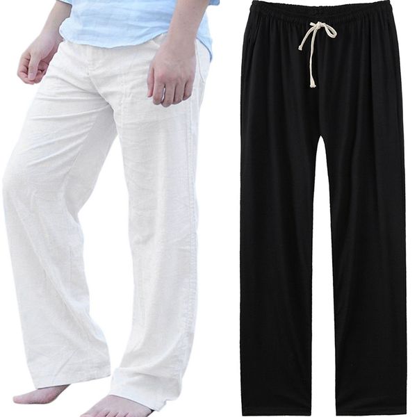 

fashion men's casual solid loose sweatpants trousers jogger dancing pant, White;red