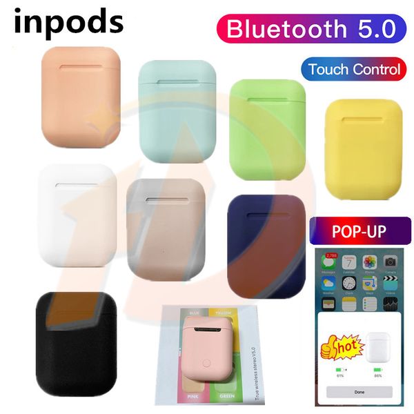 

2020 Новые Bluetooth наушники Inpods 12 TWS Macaron Спортивные наушники HIFI Wireless 12 для гарнитуры PK i7s i11 i9s i2000 i12