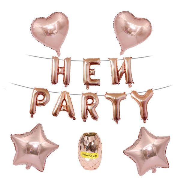 Hen Party Letter Balloon Rose Gold Bachelorette Parties Decoration