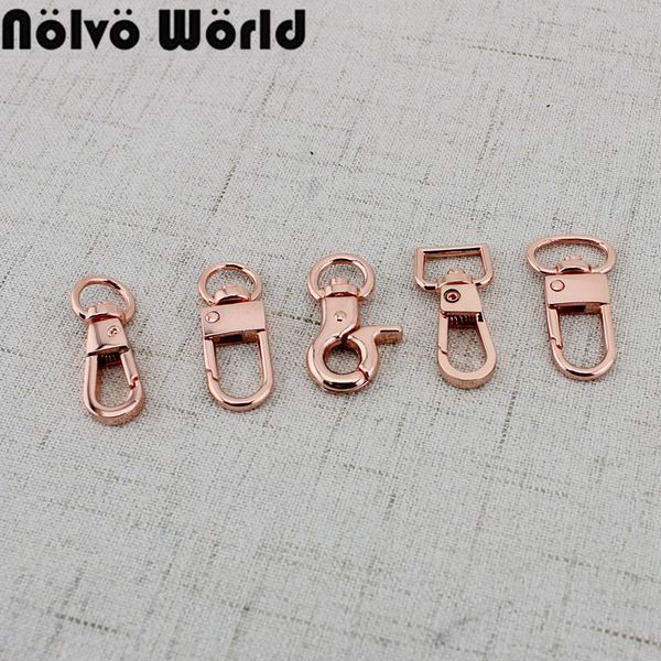 

4 pcs 30pcs rose gold swivel lobster clips carabines snap hook metal zinc hardware handbag weekend bags hanger, Black