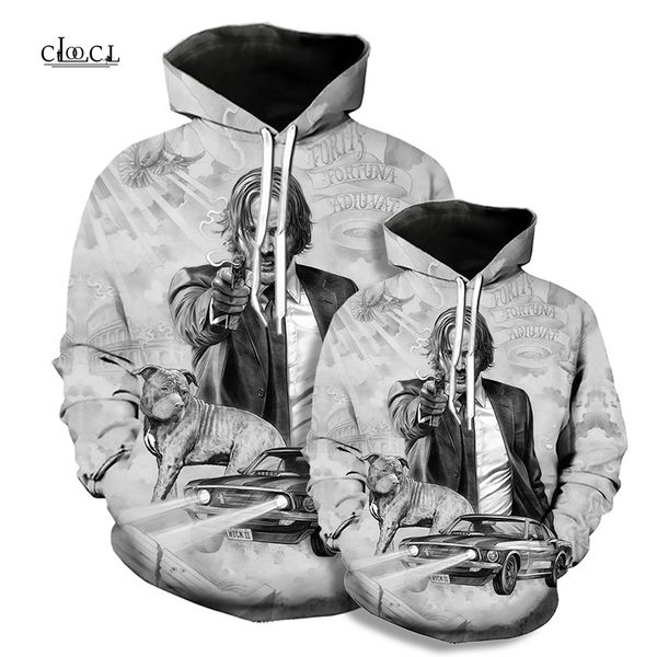 

new hoodies john wick chapter 3 design pattern 3d printing fashion men women hoodie harajuku sweatshirts streetwear hoody, Black