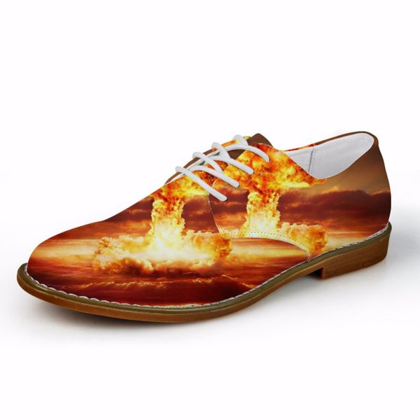 

customized 3d fashion flame printing oxfords shoes for men casual flats fashion men's leather shoes man synthetic dress, Black