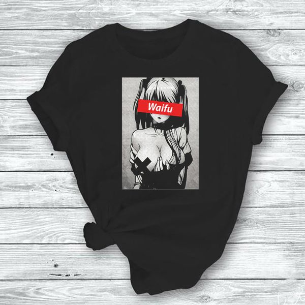 

cute anime girl эстетической harajuku футболка женщина мужчины vintage футболка мультфильм tshirt корейский топ тройники, White