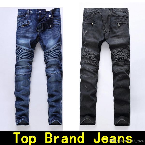 

mens jeans designer jeans motorcycle biker size 28 42 slim tight hole skinny men's distressed ture pants hip hop men moto rock revival jeans