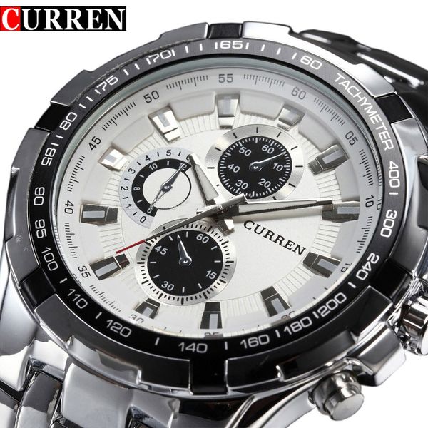 

brand luxury full steel watches men sports business casual quartz wrist watches military wristwatch waterproof relogio sale, Slivery;brown