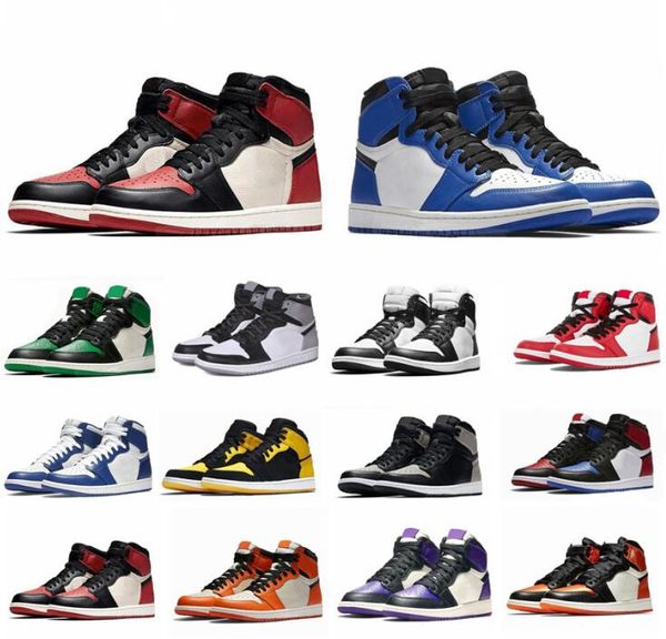 

jumpman 1 basketball shoes athletics sneakers running shoe for women sports torch hare game royal pine green court with box 36-47 size