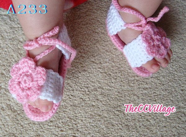 

handmade baby shoes pink flower baby toddler shoes summer