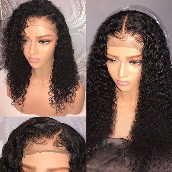 

lace hair wig natural color bleached knots brazilian remy hair lace front human wigs with baby hair full end, Black