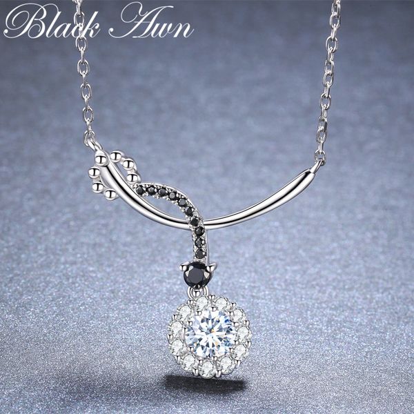 

fashion-awn 2019 romantic arrive 925 sterling silver fine jewelry trendy round engagement necklaces & pendants for women kk027