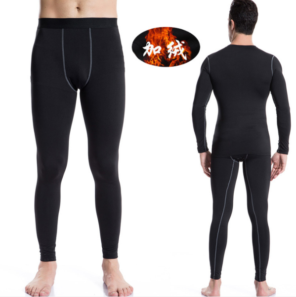 

winter clothing plus velvet pro sports tight training trousers fitness trousers perspiration quick-drying 1022, Black