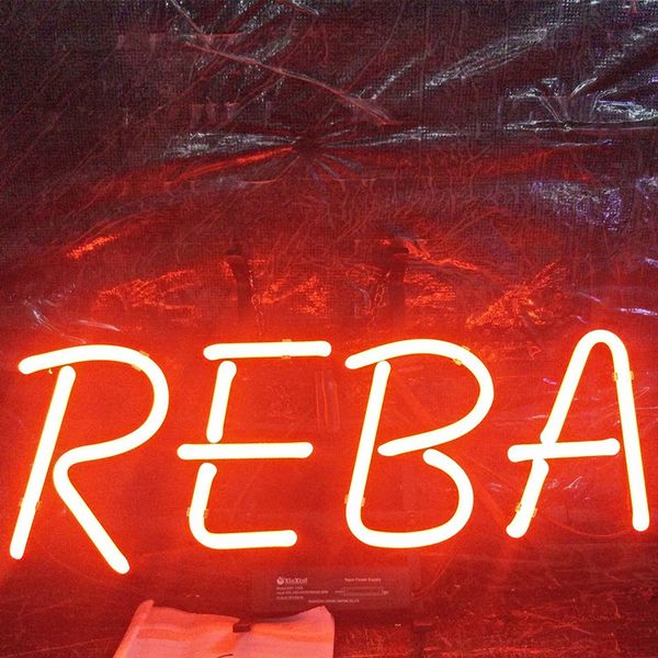 

письма reba неоновая вывеска бар праздничный дисплей реклама украшения дома настенный настоящий стекло легкий металлический каркас 17 "20" 2