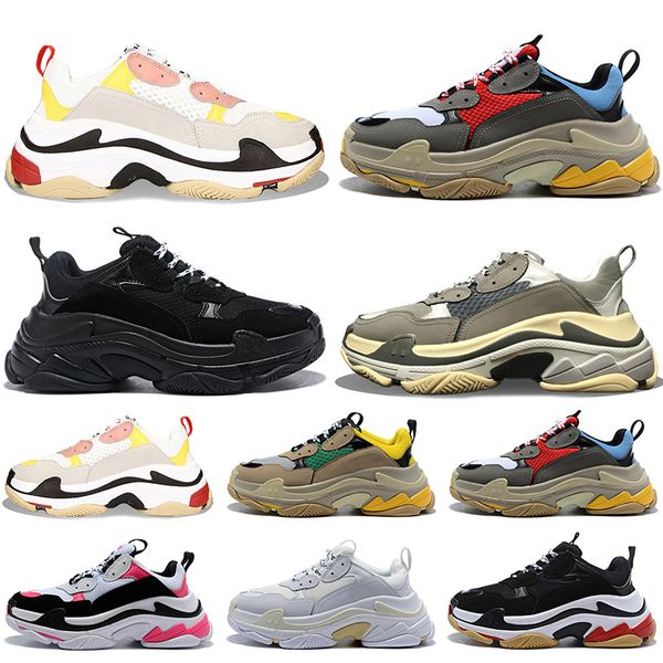 

triple s pairs 17fw women mens designer casual shoes fashion luxury release track 3.0 leather shoes tripler platform triple s sneakers, Black