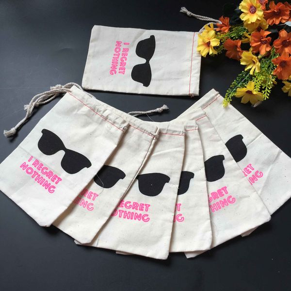 

30pcs i regret nothing cotton muslin favor bags bachelorette party hangover