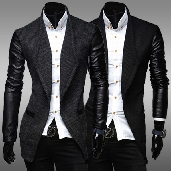 

Mens Winter Coat Large Size Fashion Male Winter Coat with 2 Colors Long-knit Windbreaker no Buckle Stitching Coat Asian M-2XL