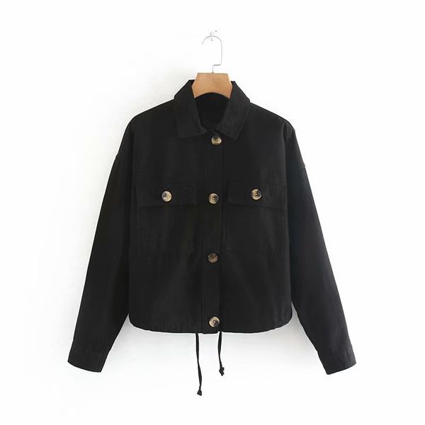 

women clothes 2019 new pleated female jacket women casaco feminino jaqueta feminina jacket coat, Black;brown