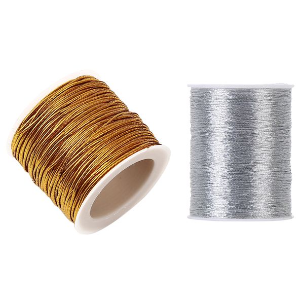 

25m/roll gold/silver packing rope ornaments string elastic cords for home decor handmade christmas gift packing crafts diy, Black;white