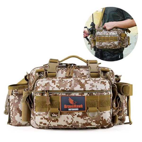

fishing tackle shoulder bag waist pack 900d nylon oxford water resistant molle tactical gear storage messenger bag