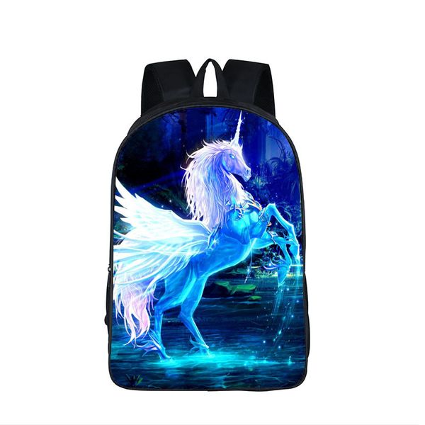 

3d fantastic animal prints horse unicorn backpacks for teenagers boys girls kids backpack school bags children mochila escolar