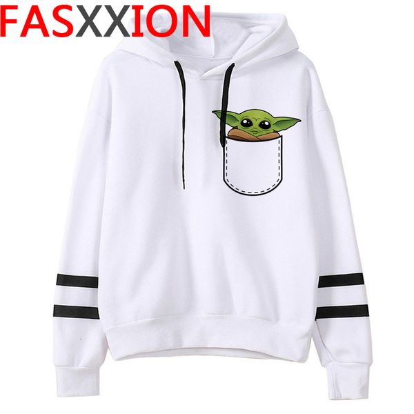

baby yoda hoodies men 2020 kawaii cartoon hoody yoda cute sweatshirt harajuku funny male graphic 90s hip hop, Black