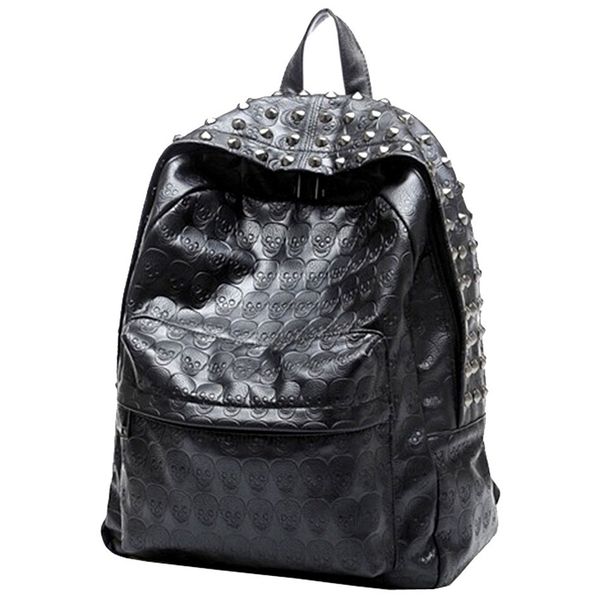 

auau-women life girl punk style polyurethane pu leather backpack purse