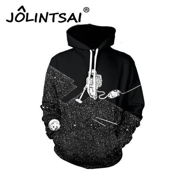 

wholesale- spring/autumn european fashion tide brand hoodies mens sweatshirts 6xl 3d print astronaut pullovers with pockets tracksuits, Black