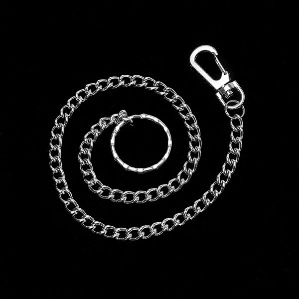 

new 45cm long metal keyring keychain silver chain hipster pant jean key wallet belt ring clip men's hiphop jewelry gift