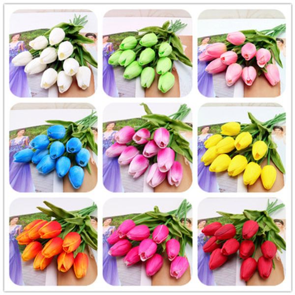 

wedding flower branches of tulips artificial flowers fake wedding black pu latex real touch flower decoration bedroom
