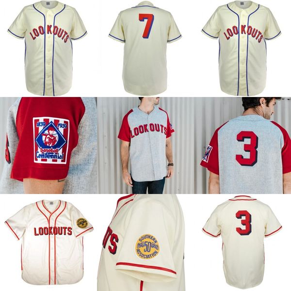 Chattanooga Lookouts 1951 Home Stickerei Vintage Trikots Männer 100% Ed Blank Baseball Trikot