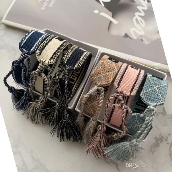 

luxury designer jewelry women men bracelets fashion braided tassel bracelet 34 style embroidered lovers bracelet designer, Golden;silver