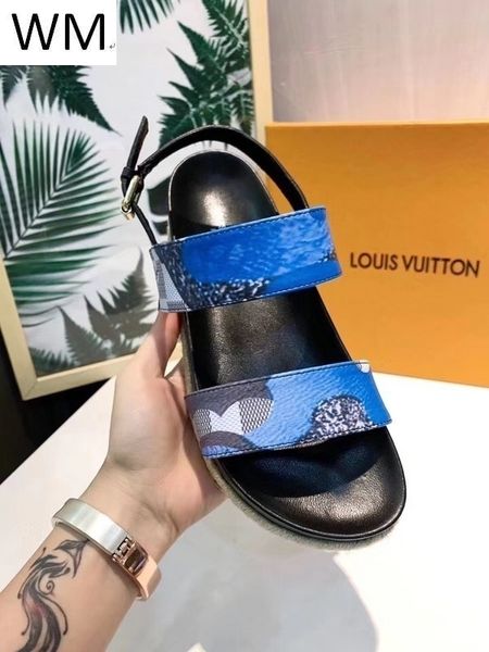 

duping520 new blue platform sandals casual shoes casual handmade walking tennis sandals slippers mules slides thongs