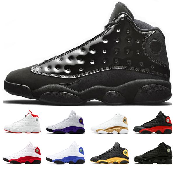 

13 13s cap and gown men basketball shoes mens dirty bred black cat hyper royal sport shoes court purple athletics sneakers