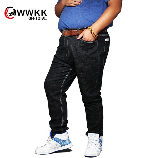

2019 new men's large size jeans size 36-52 with a certain flexibility casual fashion with cotton black long jeans