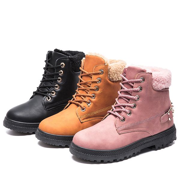 

flat heel women's rubber boots shoes woman winter shoes low heels booties booties ladies rivets lace up round toe australia, Black