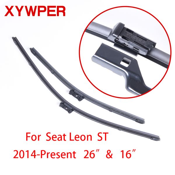 

xywper wiper blades for seat leon st 2014 2015 2016 26"&16" car accessories soft rubber car windscreen wipers