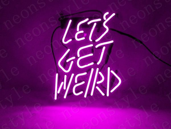 

let's get weird gift neon signs light real glass tube beer bar pub shop decorate homeroom girlsroom party decor bulbs sign 10inx10in