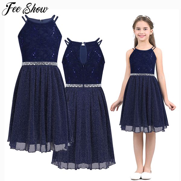

6-14t teen girls sleeveless sequined floral lace shiny dress vestido de festa for weeding formal birthday party summer dresses, Red;yellow