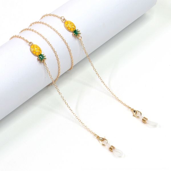 

5vpc0 anti-slip popular metal rope golden fruit pineapple chain anti-slip popular metal pendant glasses rope golden fruit pineapple pendant, Blue